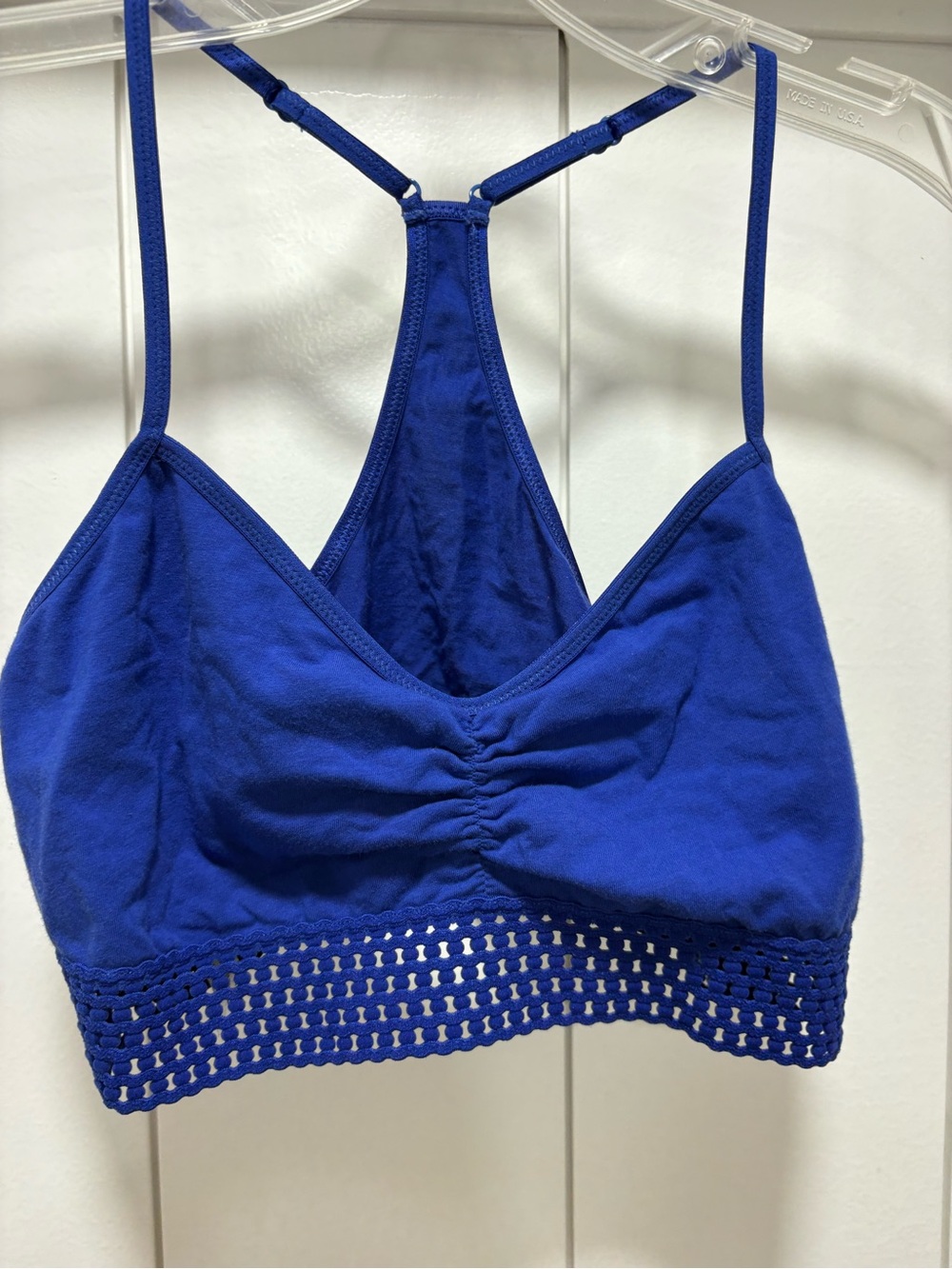Free People Hadley Racerback Soft Bra, Blue size medium